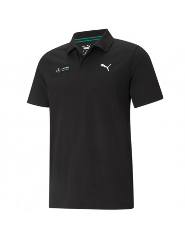 Puma Mercedes F1 Essentials Î‘Î½Î´ÏÎ¹ÎºÏŒ T-shirt Polo ÎœÎ±ÏÏÎ¿ 599622-01